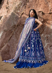 Sadaf Fawad Khan Siraa Embroidered Lawn Unstitched 3Pc Suit D-08 NEEL