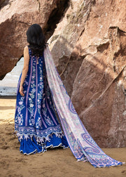 Sadaf Fawad Khan Siraa Embroidered Lawn Unstitched 3Pc Suit D-08 NEEL