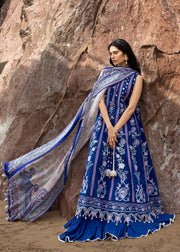 Sadaf Fawad Khan Siraa Embroidered Lawn Unstitched 3Pc Suit D-08 NEEL