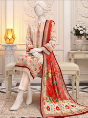Ittehad X Bin Ameer Khaddar Essential Unstitched Printed 3Pc Suit D-08