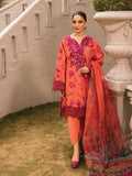 Rang Rasiya Florence Embroidered Lawn Unstitched 3Pc Suit D-08 ROSE