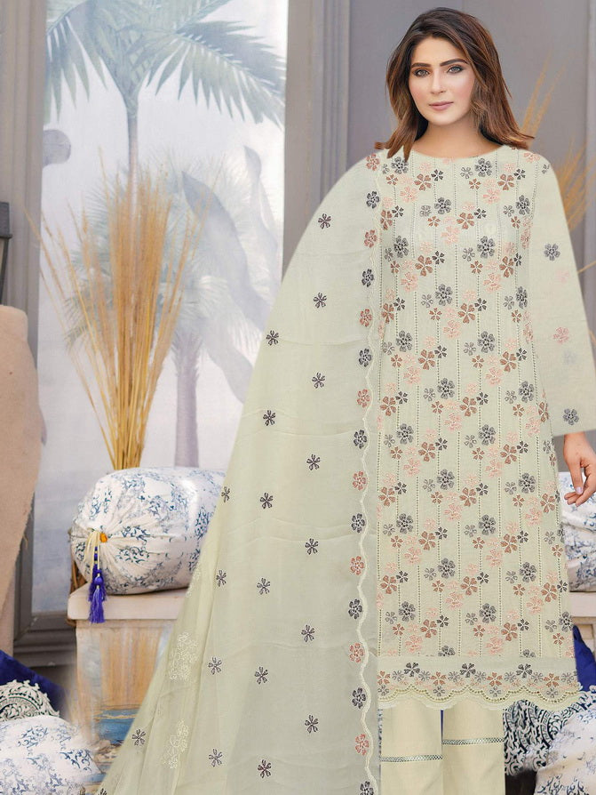 Ayla Zahra Allover Embroidered Swiss Unstitched 3Pc Suit D-08