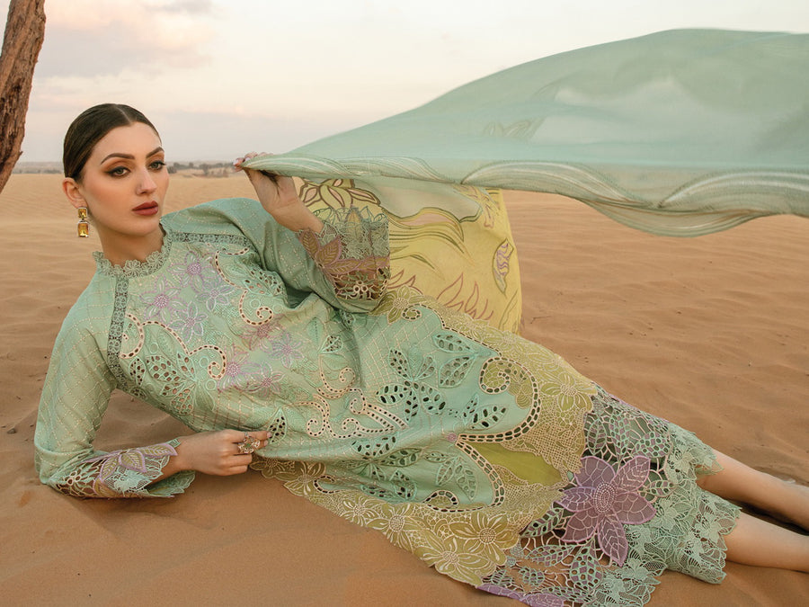Rang Rasiya Premium Embroidered Lawn Unstitched 3Pc Suit D-08 ELNAZ