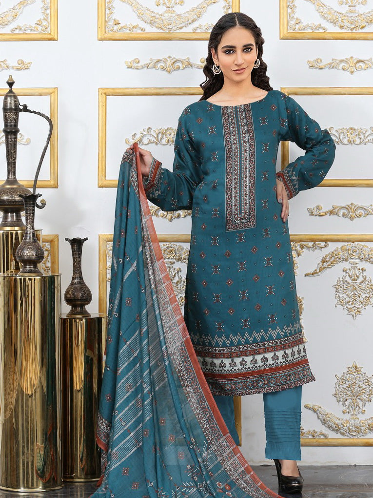 Shaista Digital Printed Viscose Unstitched 3 Piece Suit D-08