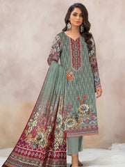 Rashk e Qamar Digital Printed Unique Linen Unstitched 3Pc Suit D-08