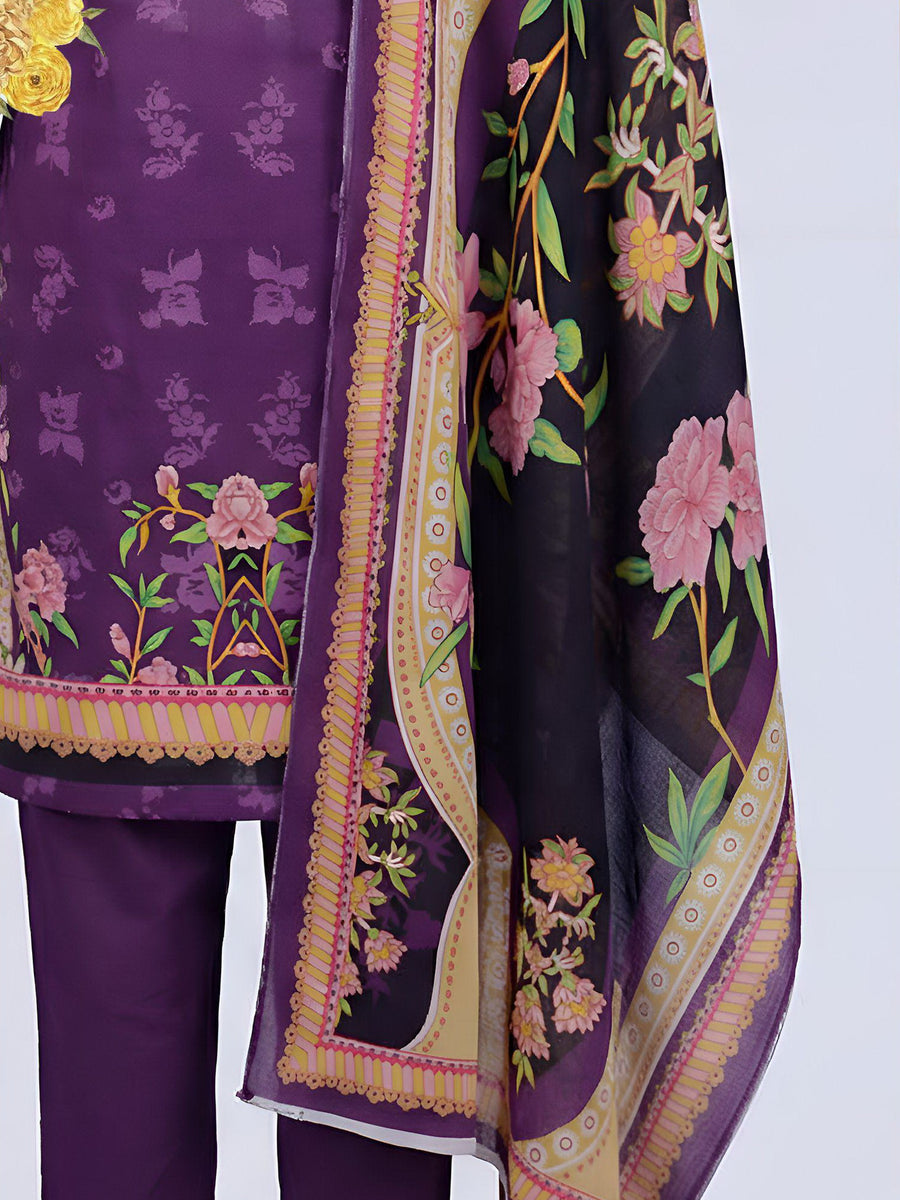 Ittehad Essential Printed Lawn Unstitched 3Pc Suit D-09