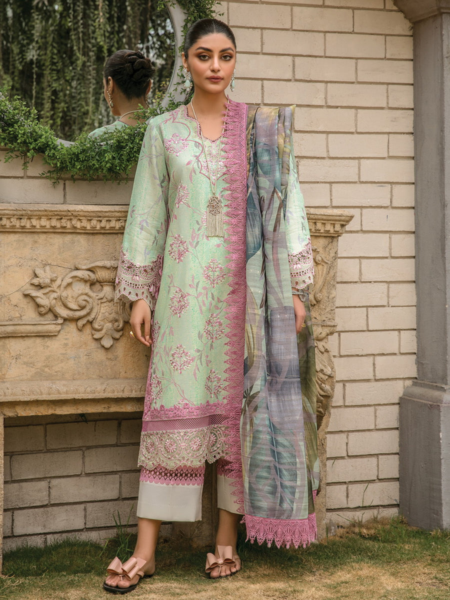 Rang Rasiya Florence Embroidered Lawn Unstitched 3Pc Suit D-09 RAYA