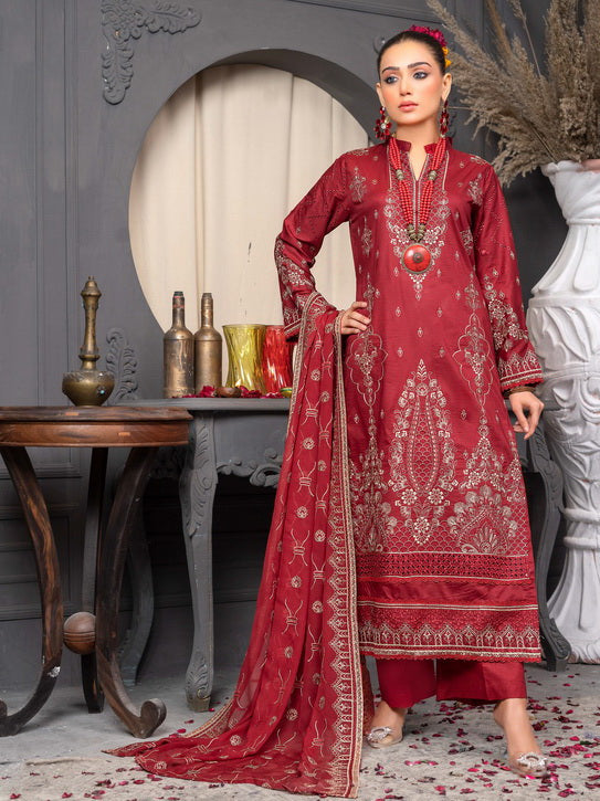Manizay Talash Premium Embroidered Lawn Unstitched 3Pc Suit D-09
