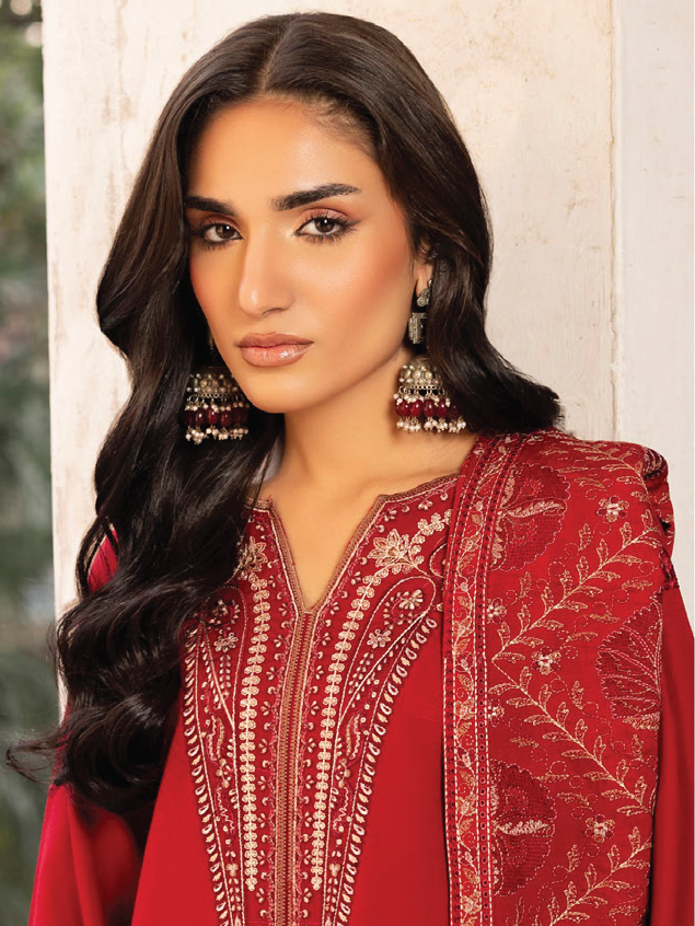 CELTS Mehr Premium Embroidered Karandi Unstitched 3Pc Suit D-09