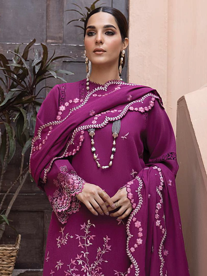 Rang Rasiya Carnation Embroidered Karandi 3Pc Suit D-09 NARIN