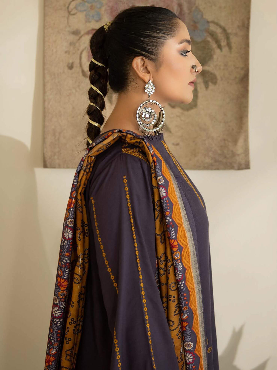 Waresha Kumash Luxury Embroidered Staple Unstitched 3Pc Suit D-09