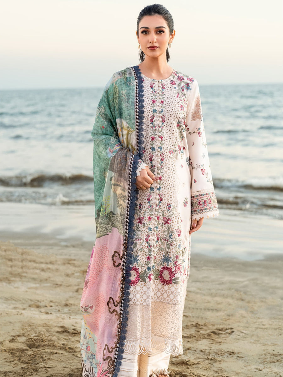 Florent Luxury Embroidered Lawn Unstitched 3Pc Suit FL-09