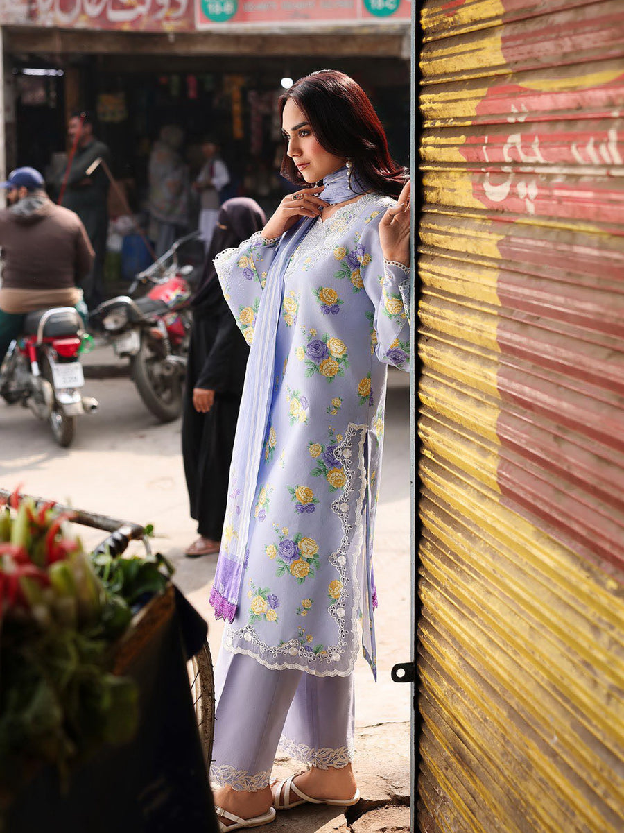 RajBari Nissa Floral Symphony Embroidered Lawn Unstitched 3Pc Suit D-09