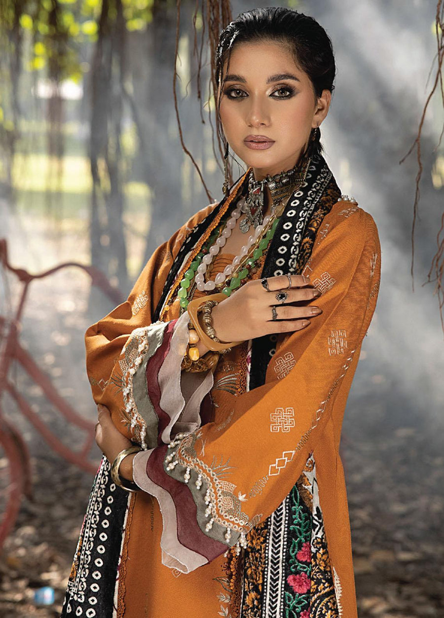 MIRK by Humdum Unstitched Embroidered Wool 3Pc Suit D-09