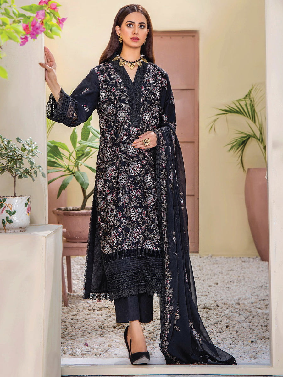 Rumli by Humdum Embroidered Karandi Unstitched 3Pc Suit RM-09