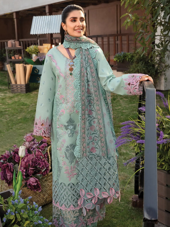 Rang Rasiya Premium Embroidered Lawn Unstitched 3Pc Suit D-09 AMYRA