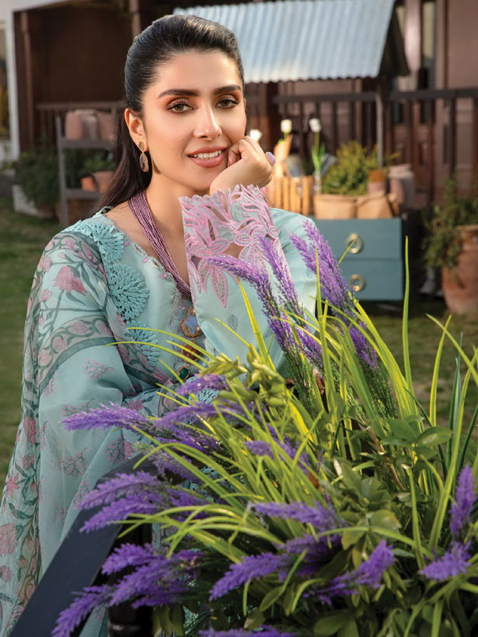 Rang Rasiya Premium Embroidered Lawn Unstitched 3Pc Suit D-09 AMYRA