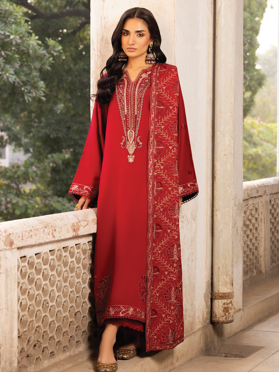 CELTS Mehr Premium Embroidered Karandi Unstitched 3Pc Suit D-09