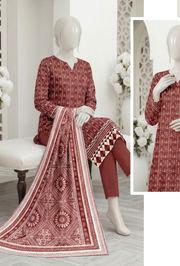Ittehad Essential Vol-03 Unstitched Printed Lawn 3Pc Suit D-09