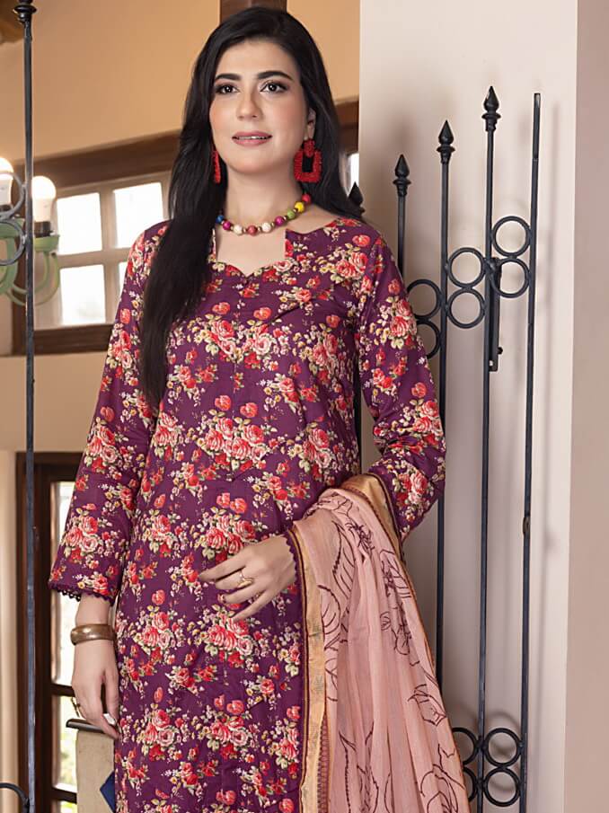 Regalia Salina Separates Mushk Unstitched Cambric 3 Piece Suit SSM-09