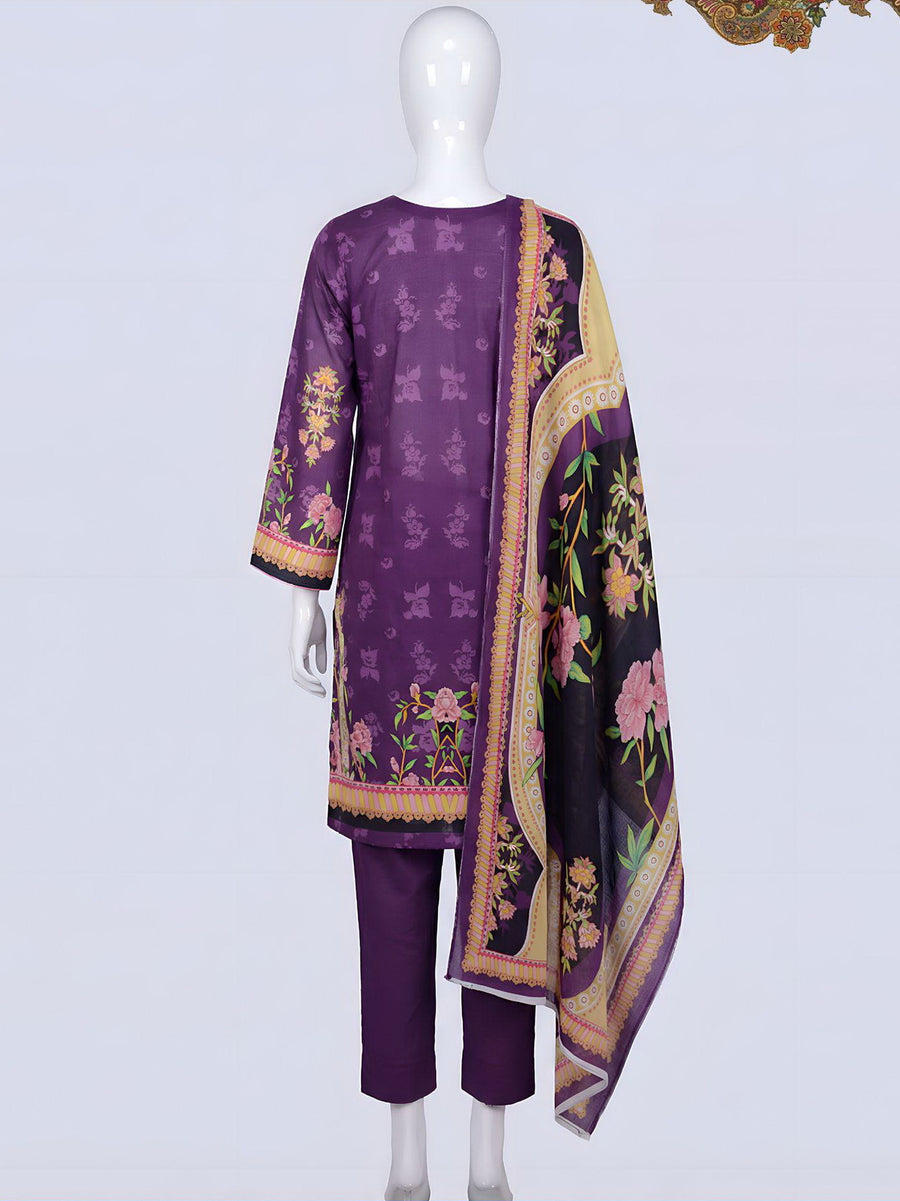 Ittehad Essential Printed Lawn Unstitched 3Pc Suit D-09