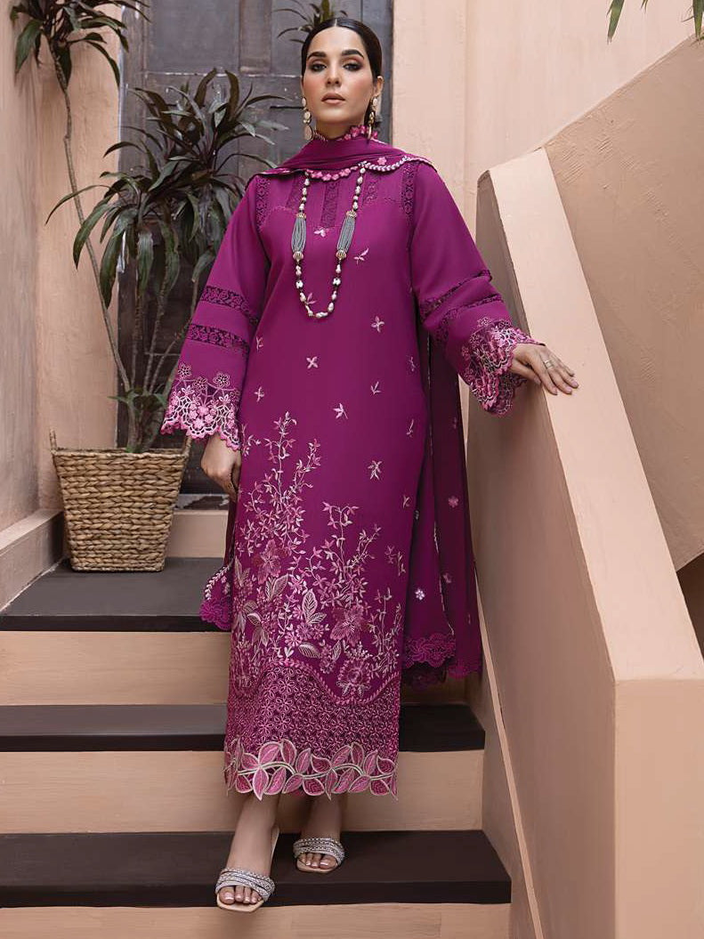 Rang Rasiya Carnation Embroidered Karandi 3Pc Suit D-09 NARIN