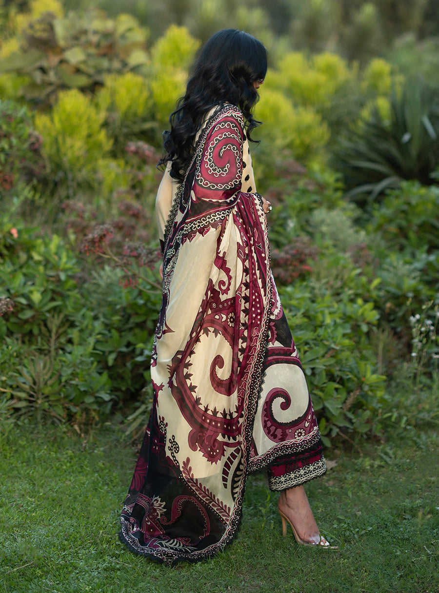 Zainab Chottani Luxe Lawn Unstitched Embroidered 3Pc Suit D-09 Nour