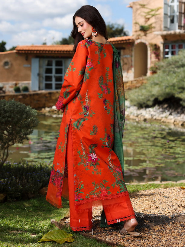 Rang Rasiya Lifestyle Embroidered Lawn Unstitched 3Pc Suit D-09 Olivine