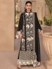 Rang Rasiya Premium Embroidered Lawn Unstitched 3Pc Suit D-09 EBONY