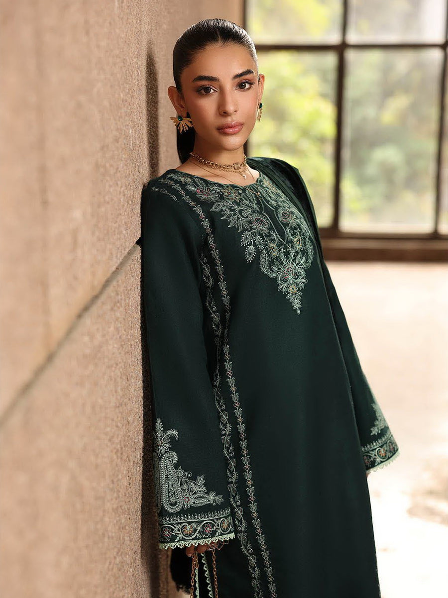 RajBari Premium Embroidered Peach Unstitched 3Pc Suit D-09