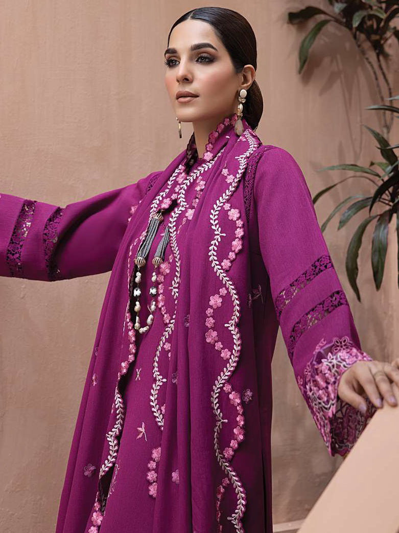 Rang Rasiya Carnation Embroidered Karandi 3Pc Suit D-09 NARIN