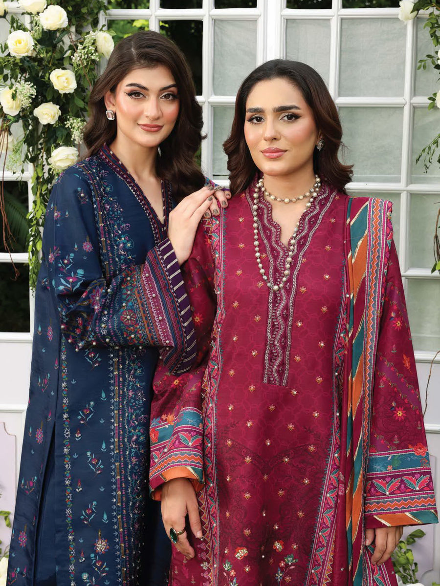 Rang Rasiya Luxury Silk Unstitched Embroidered 3Pc Suit D-01 Ayra
