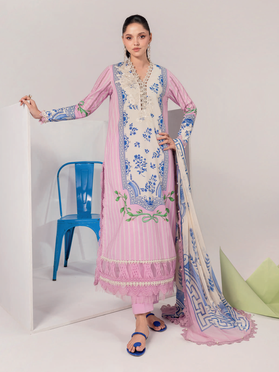 Maria.B M.Basics Embroidered Lawn Unstitched 3Pc Suit MB-CUSV13-09-B