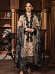 Rang Rasiya Carnation Embroidered Khaddar Unstitched 3Pc Suit D-09