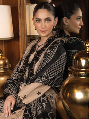 Rang Rasiya Carnation Embroidered Khaddar Unstitched 3Pc Suit D-09