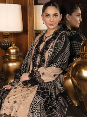 Rang Rasiya Carnation Embroidered Khaddar Unstitched 3Pc Suit D-09