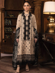 Rang Rasiya Carnation Embroidered Khaddar Unstitched 3Pc Suit D-09