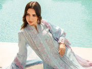 Rang Rasiya Carnation Embroidered Lawn Unstitched 3Pc Suit D-09 Ocean