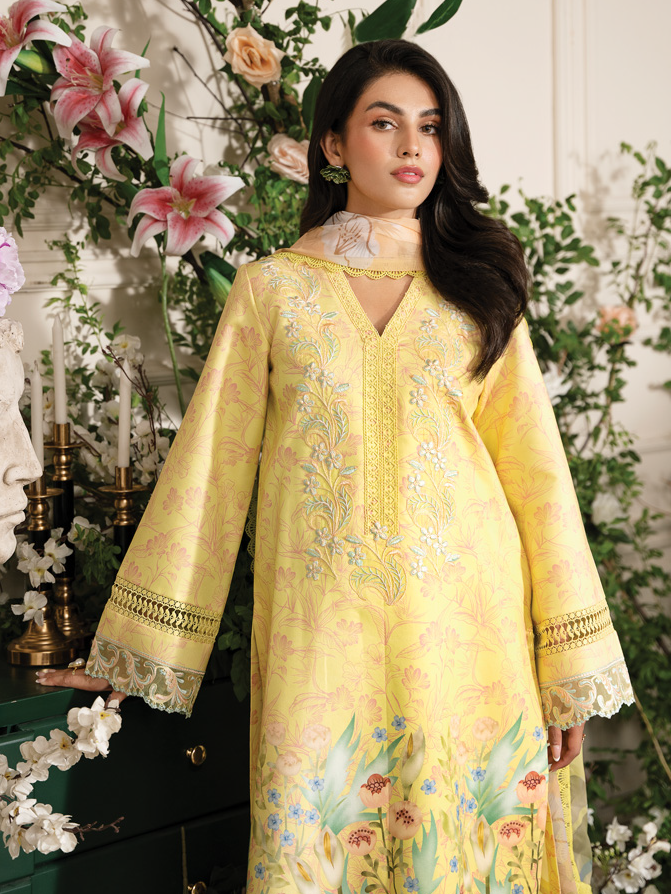 Rang Rasiya Lifestyle Embroidered Lawn Unstitched 3Pc Suit D-09 SUN KISSED