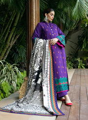 Zainab Chottani Embroidered Herringbone Unstitched 3Pc Suit D-09 Vaniza
