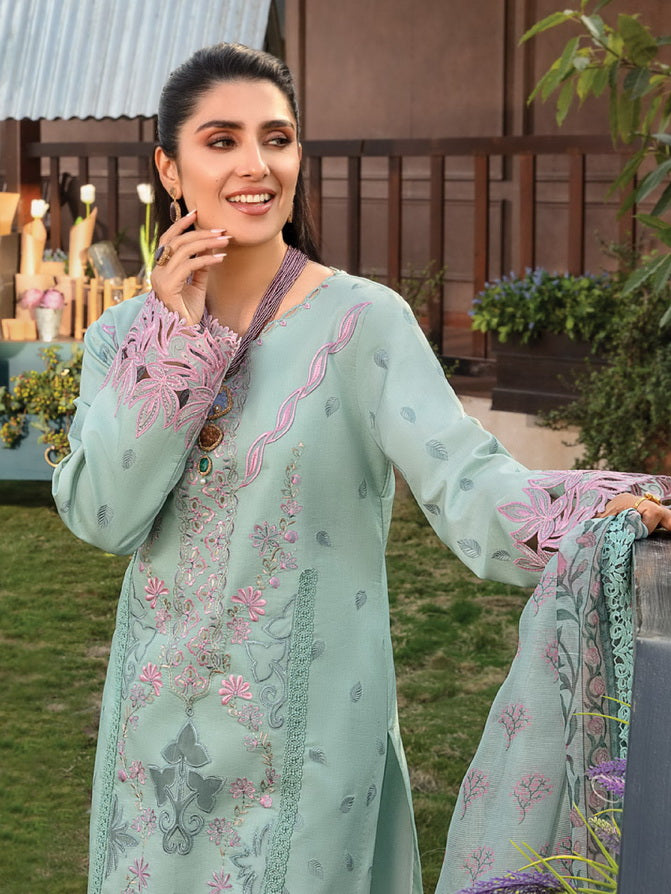 Rang Rasiya Premium Embroidered Lawn Unstitched 3Pc Suit D-09 AMYRA