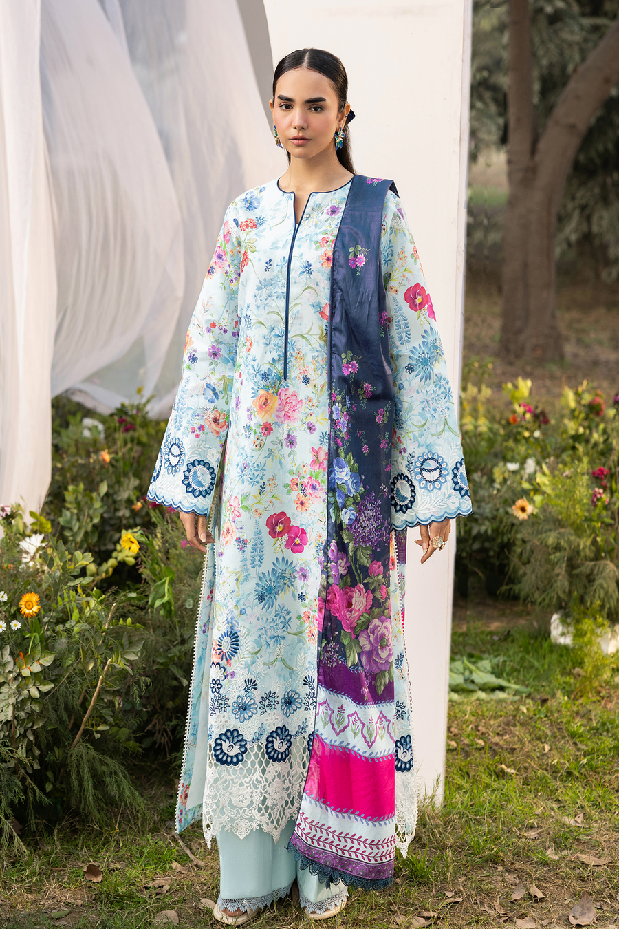 RajBari Summer Printkari Exclusive Lawn Unstitched 3Pc Suit D-09
