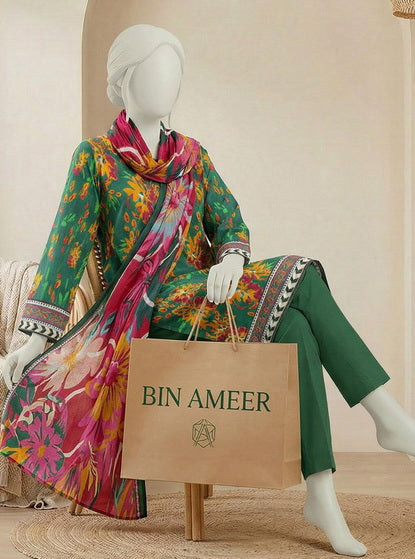 Ittehad Essential Vol-02 Unstitched Printed Lawn 3Pc Suit D-09