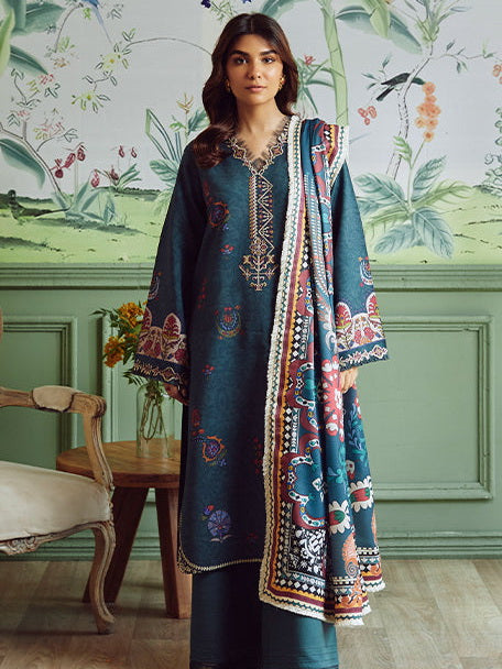 Bellini by Seran Embroidered Viscose Unstitched 3Pc Suit D-09 CAMILLE