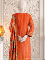 Ittehad X Bin Ameer Khaddar Essential Unstitched Printed 3Pc Suit D-09
