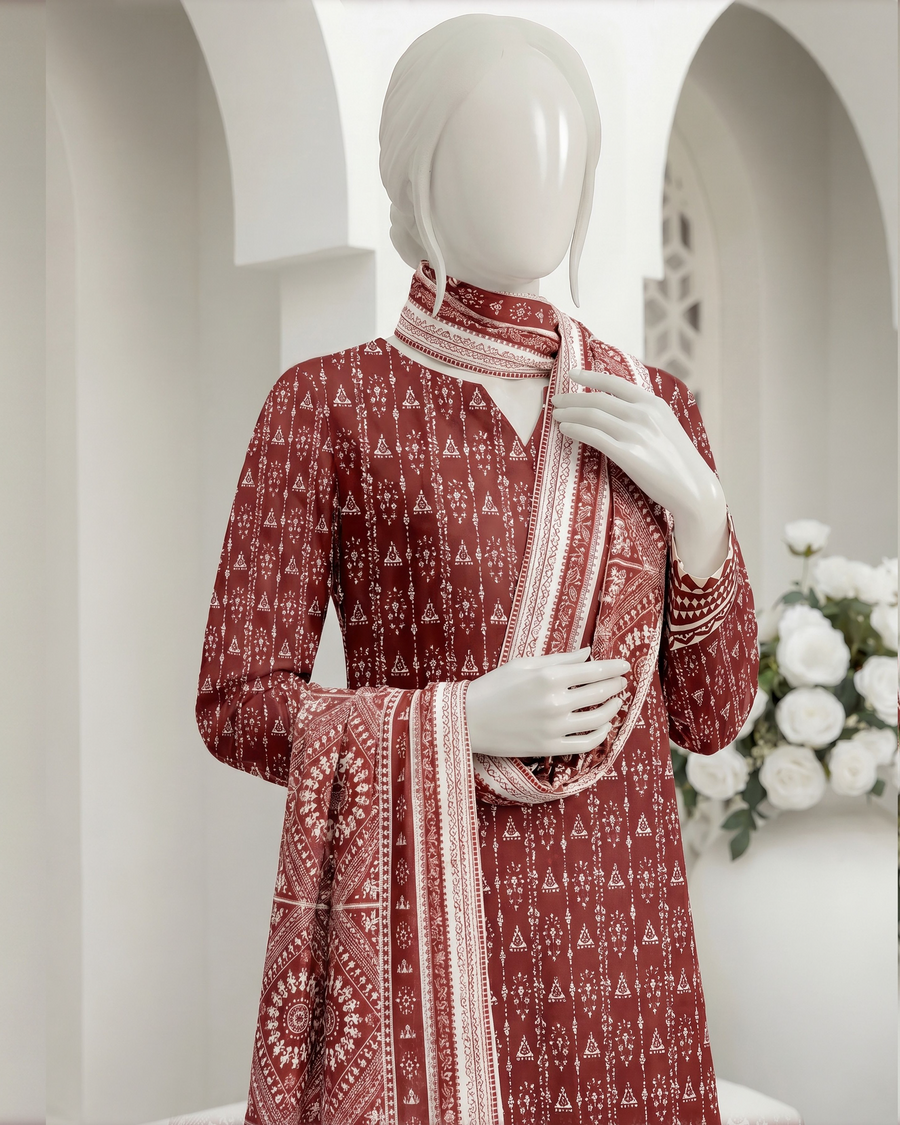Ittehad Essential Vol-03 Unstitched Printed Lawn 3Pc Suit D-09