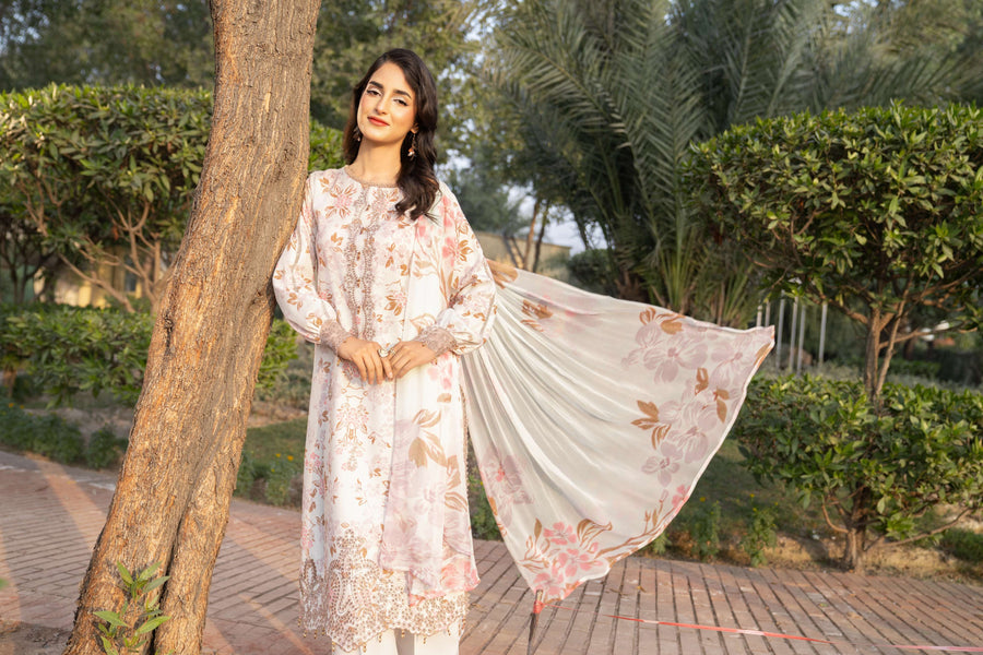 Spring Bell by Sanam Saeed Embroidered Lawn Unstitched 3Pc Suit D-09