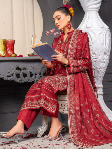 Manizay Talash Premium Embroidered Lawn Unstitched 3Pc Suit D-09