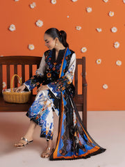 RajBari Amal Summer Prints Exclusive 3Pc Unstitched Lawn Suit D-09