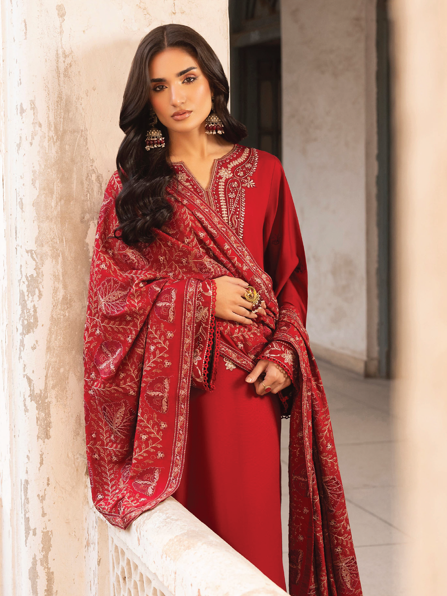 CELTS Mehr Premium Embroidered Karandi Unstitched 3Pc Suit D-09